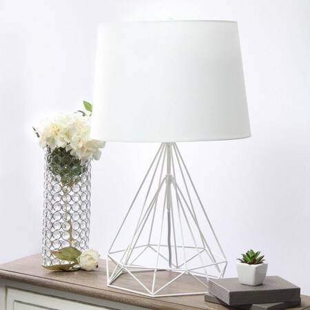 All The Rages Elegant Designs Wired Metal Table Lamp, White Matte LT1054-WHT